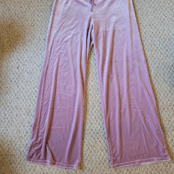 Pink Velvet Wide Leg Pants Size Medium By Victoria Secret - Picture 10 of 10